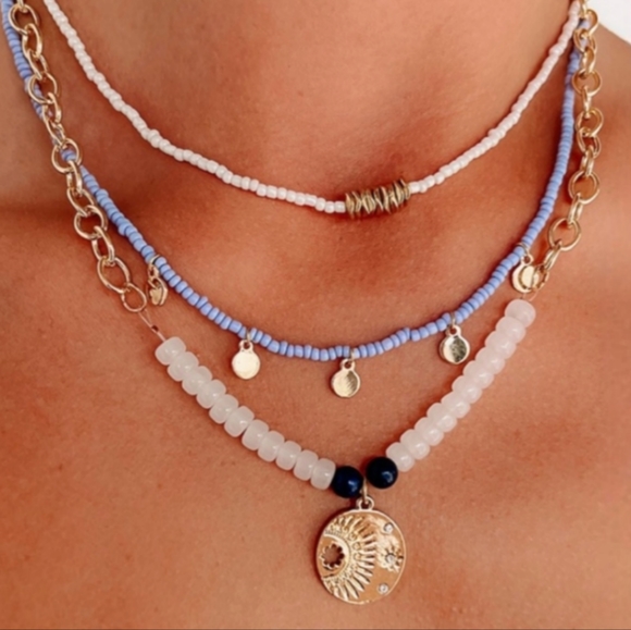 Jewelry - Boho Layered Trendy beaded gold Necklace